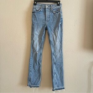 Free people flare button fly distressed jeans size 25